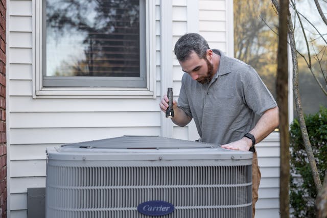 checking the hvac unit