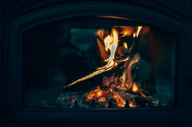 a close up of a fireplace